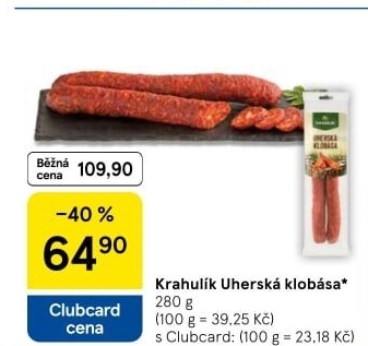 Uherská klobása Krahulík