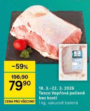 Vepřová pečeně bez kosti Tesco