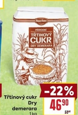 Třtinový cukr Dry Demerara HappyHome
