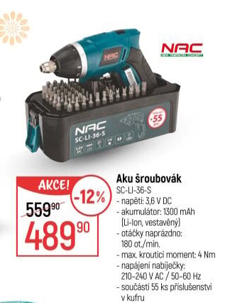 Aku šroubovák NAC