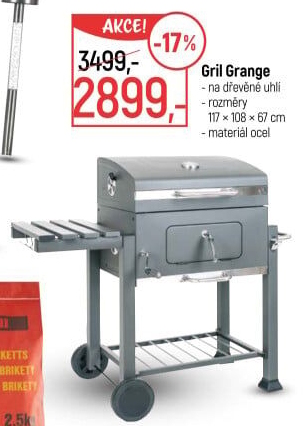 Gril na dřevěné uhlí Grange