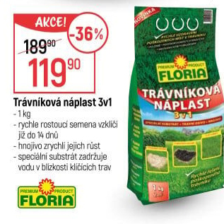 Hnojivo Trávníková náplast Floria