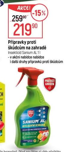 Přípravek insekticid sprej Sanium AL Protect Garden