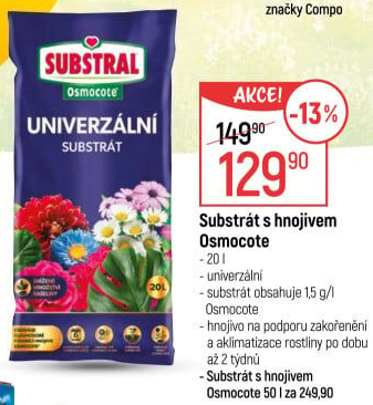 Substrát s hnojivem Osmocote Substral