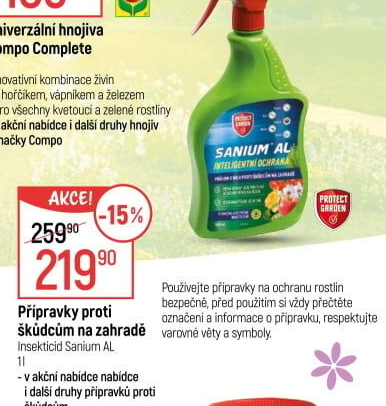 Přípravek insekticid sprej Sanium AL Protect Garden