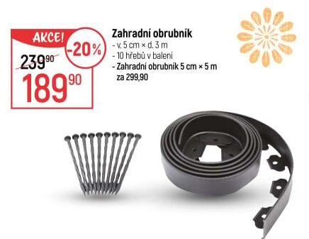 Zahradní plastový obrubník