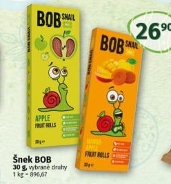 Ovocné pásky Šnek BOB LLC Eco Snack