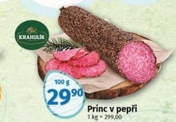 Salám Princ v pepři Krahulík