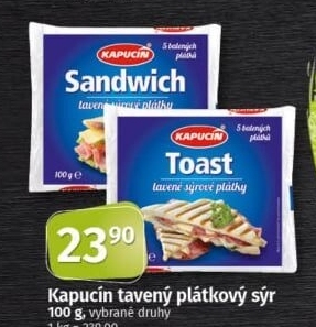 Sýr tavený plátky Kapucín