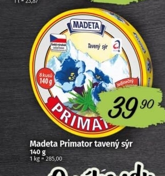 Sýr tavený Primátor Madeta