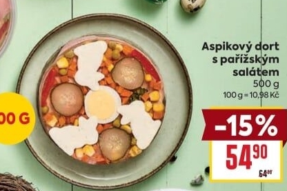 Aspikový dort sváteční s pařížským salátem