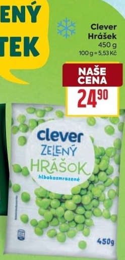 Hrášek mražený Clever