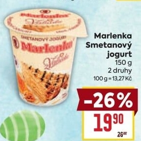 Jogurt smetanový Marlenka z Valašska Mlékárna Valašské Meziříčí