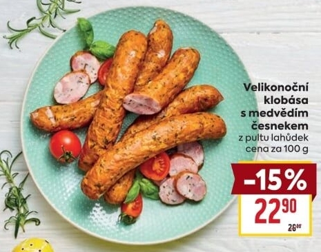 Klobása Velikonoční s medvědím česnekem