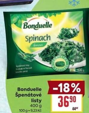 Listy špenátové mražené Bonduelle