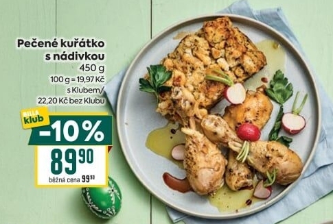 Pečené kuřátko s nádivkou