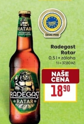 Pivo světlý ležák Ratar Radegast