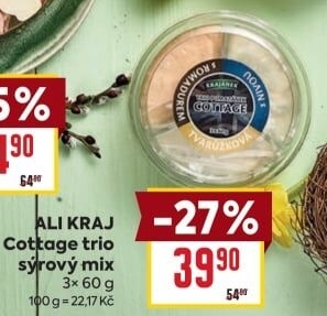 Pomazánky Cottage sýr mix Trio Krajánek