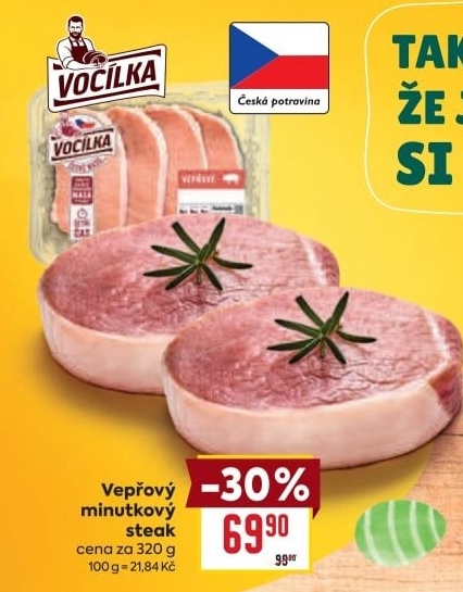 Steak vepřový minutkový Vocílka