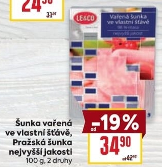 Šunka nejvyšší jakosti vařená ve vlastní šťávě Le &amp