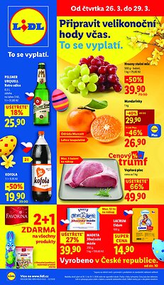 akční leták Lidl 26.3.2026-29.3.2026