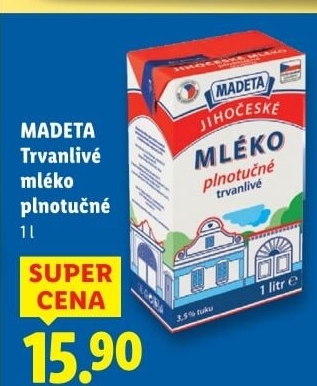 Mléko trvanlivé Jihočeské Madeta - 3,5% plnotučné