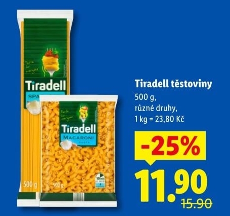 Těstoviny bezvaječné Tiradell