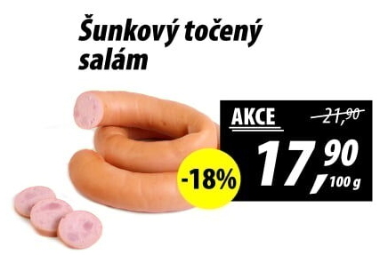 Salám šunkový točený