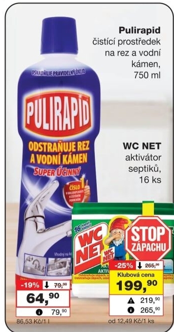 Čistič na vodní kámen a rez Pulirapid