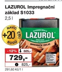 Impregnační základ na dřevo Lazurol