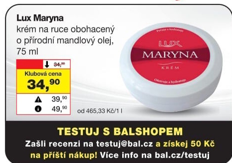 Krém ošetřující hydratační Lux Maryna