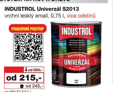 Nátěr na kov a dřevo Univerzál lesk Industrol