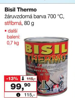 Silikonová vrchní barva žáruvzdorná Thermo Bisil