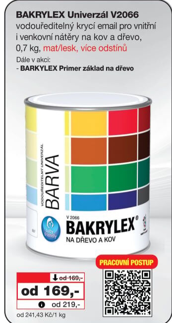 Univerzální email Bakrylex Mat Barvy a laky Hostivař