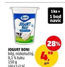 Bílý jogurt nízkotučný Boni