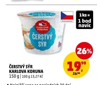 Čerstvý sýr Karlova Koruna