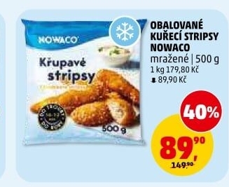 Kuřecí stripsy mražené Nowaco