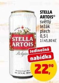 Pivo světlý ležák Stella Artois