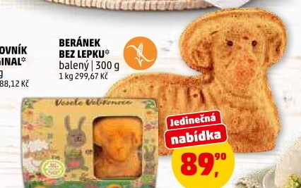 Velikonoční beránek bez lepku