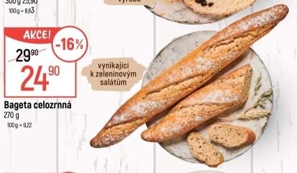Bageta celozrnná