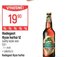 Pivo světlý ležák 12° Ryze hořká Radegast