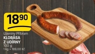 Klobása z udírny Příbramská uzenina