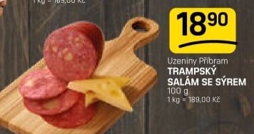 Salám trampský se sýrem Příbramská uzenina