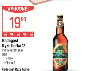 Pivo světlý ležák 12° Ryze hořká Radegast