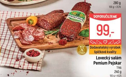 Lovecký salám premium Pejskar