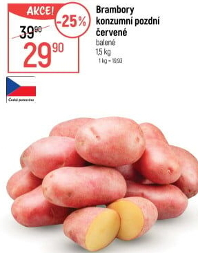 Brambory červené konzumní pozdní