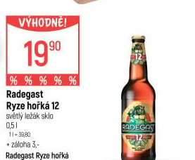Pivo světlý ležák 12° Ryze hořká Radegast