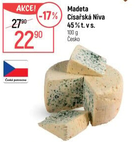 Sýr Niva Císařská 45 % Madeta