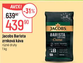 Zrnková káva Barista Jacobs
