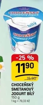 Bílý jogurt smetanový Choceňský